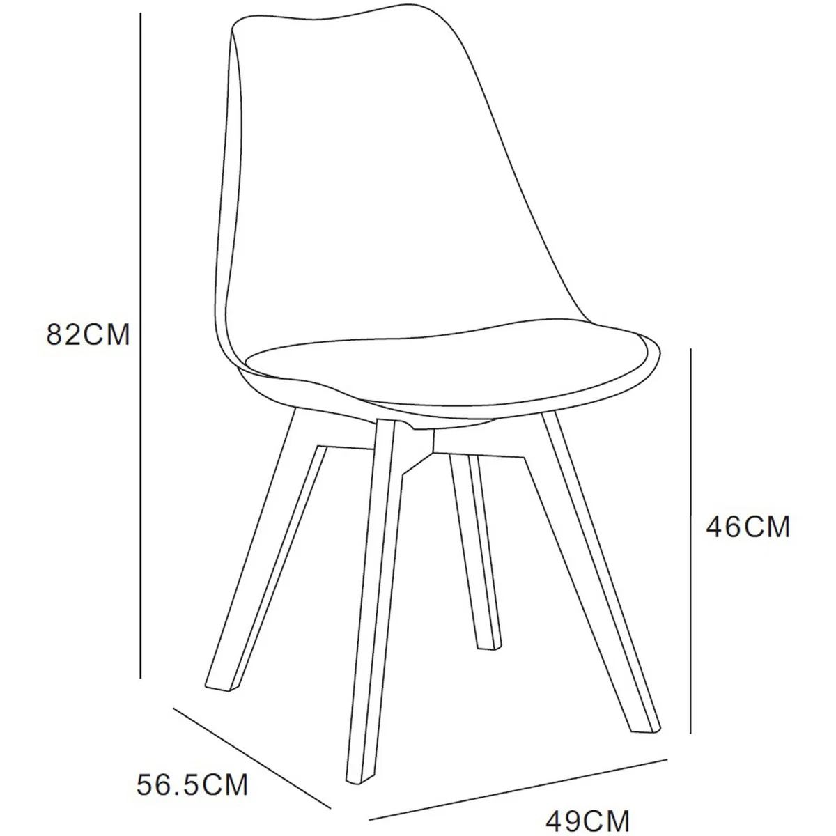 Dining Chairs Designer Chairs Wooden Home Office Commercial EVA - Red – image 47