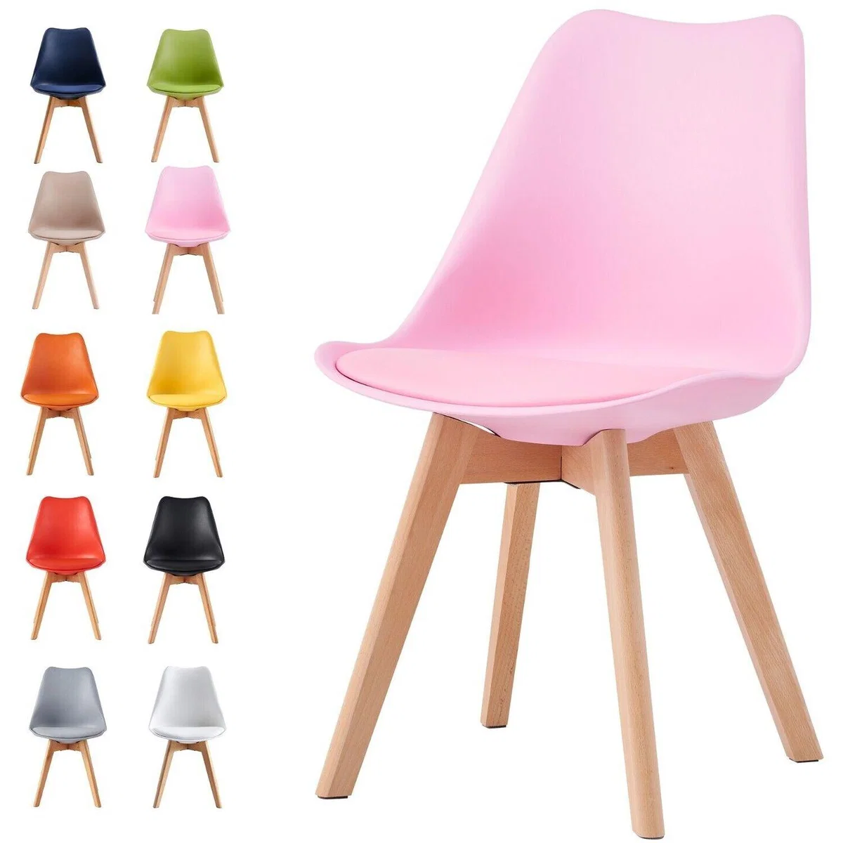 Dining Chairs Designer Chairs Wooden Home Office Commercial EVA - Red – image 6