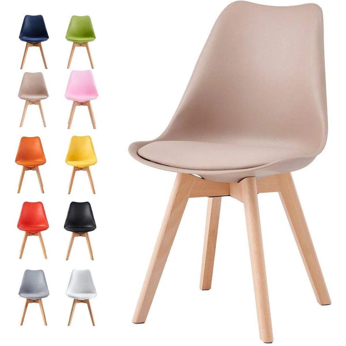 Dining Chairs Designer Chairs Wooden Home Office Commercial EVA - Red – image 7