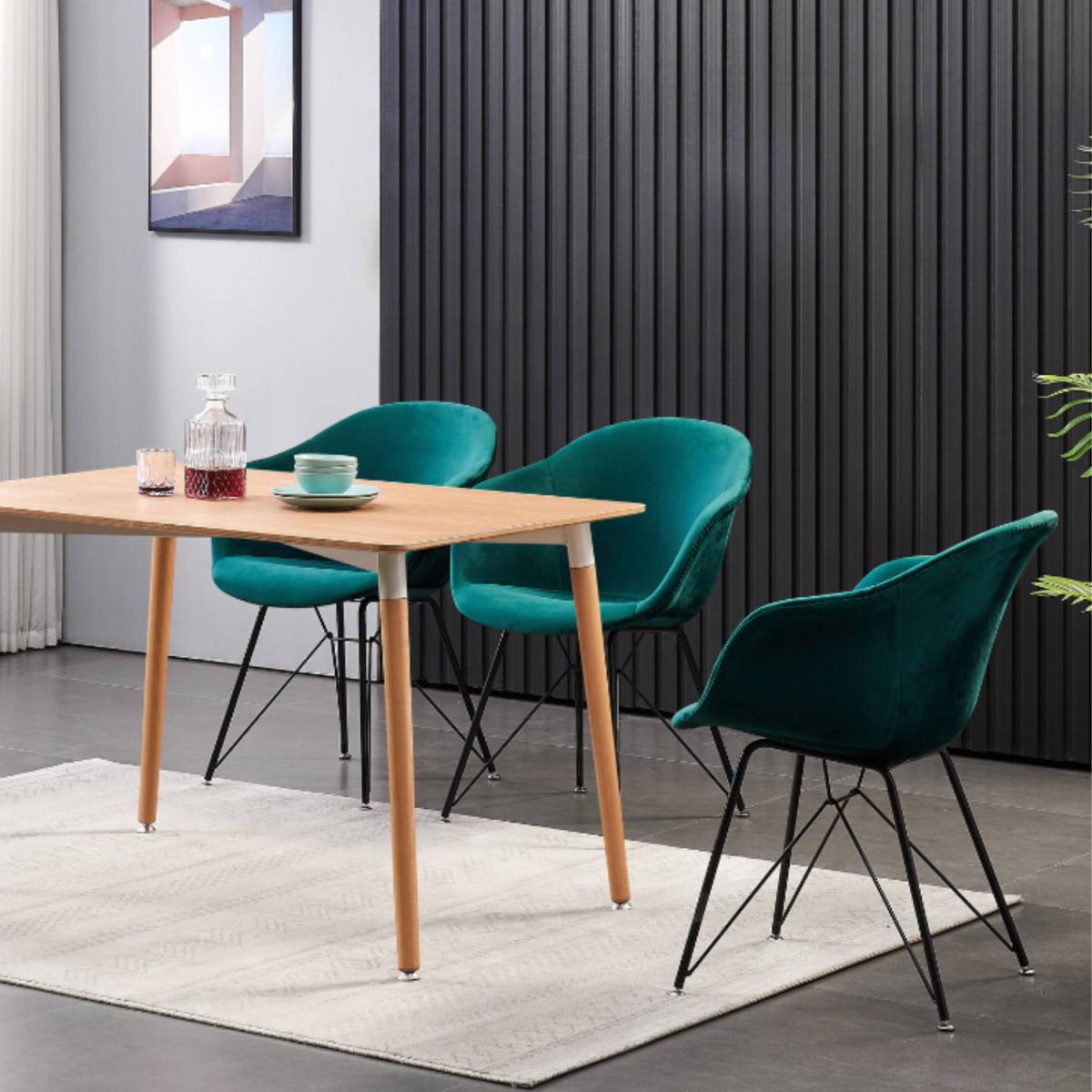 Valentina Velvet Upholstered Dining Chairs Set of 4 - Dark Green – image 3