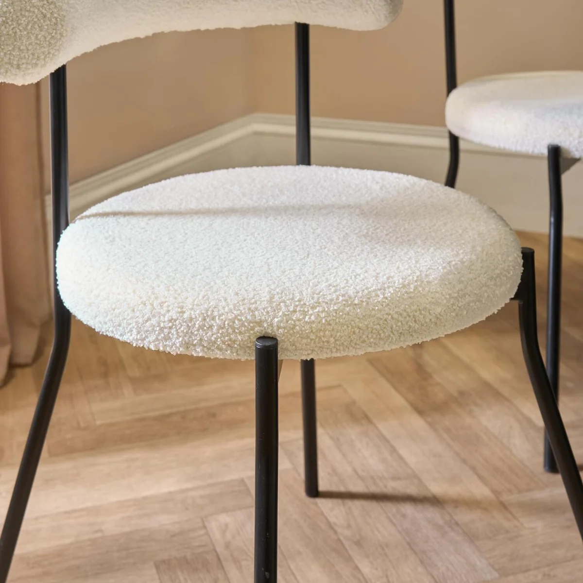 Boucle Dining Chair - Black – image 2