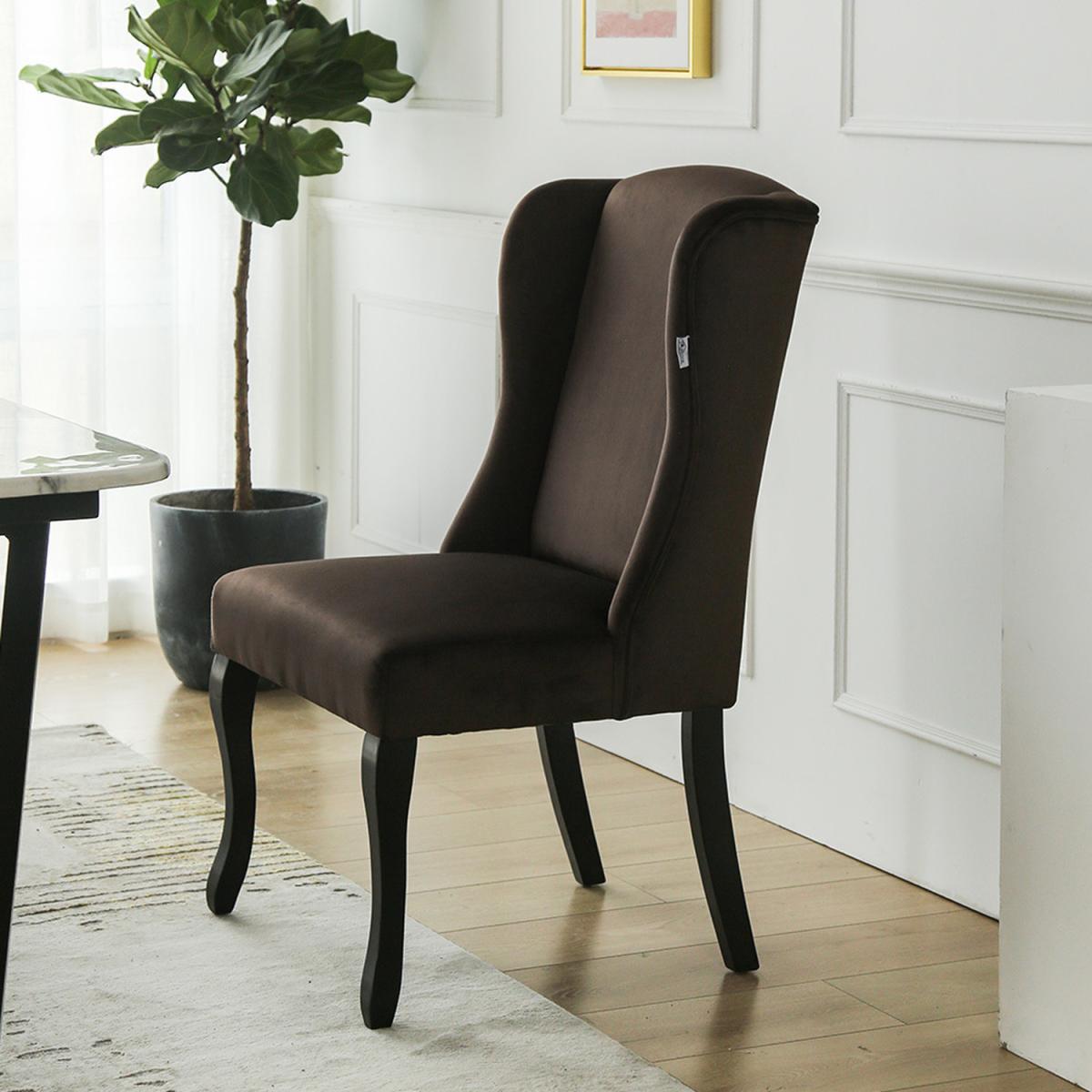 Velvet Dining Chair Set Of 2 - Brown – image 6