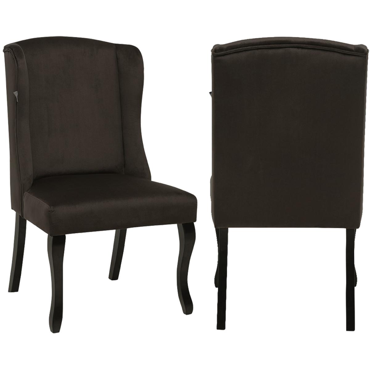 Velvet Dining Chair Set Of 2 - Brown – image 7