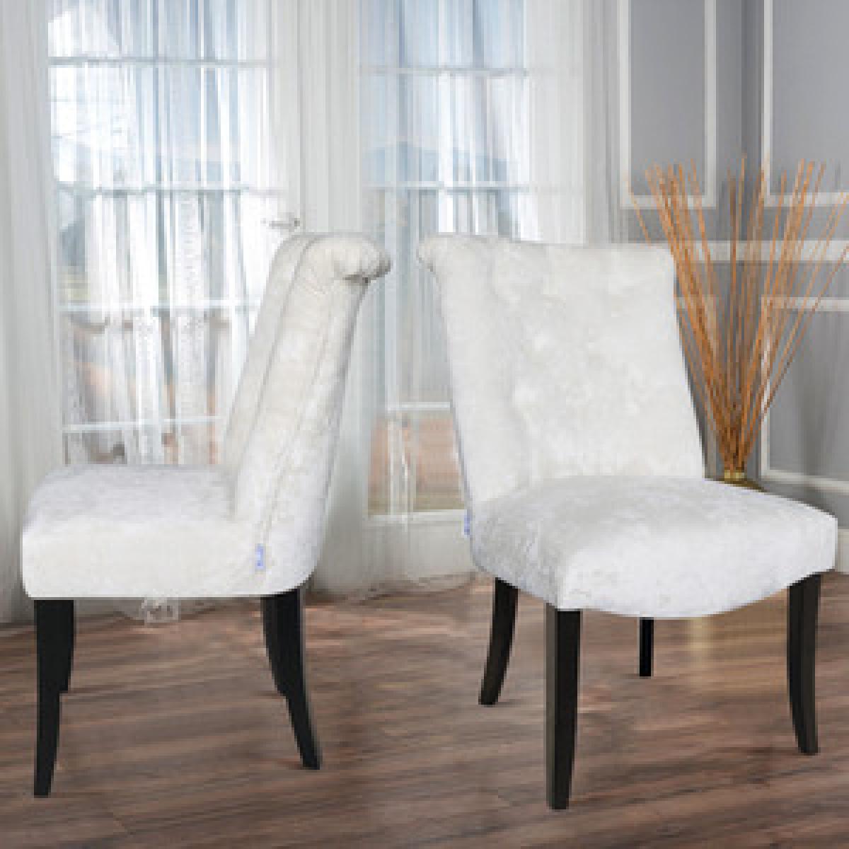 Crushed Velvet Dining Chair Sets of 2 - Green – image 14