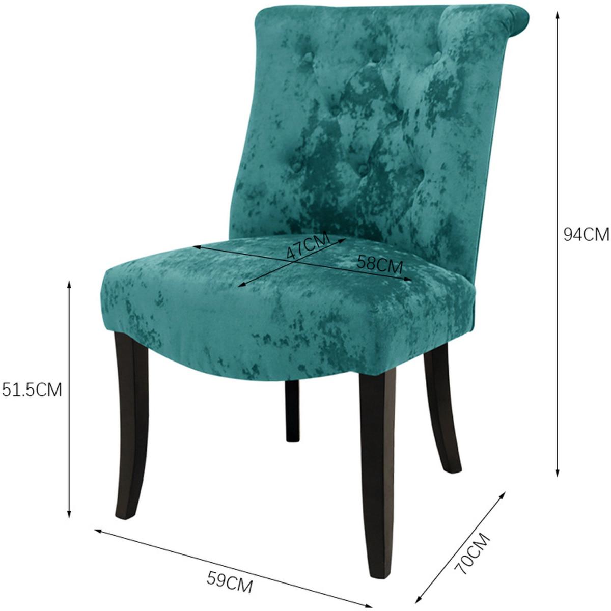 Crushed Velvet Dining Chair Sets of 2 - Green – image 7