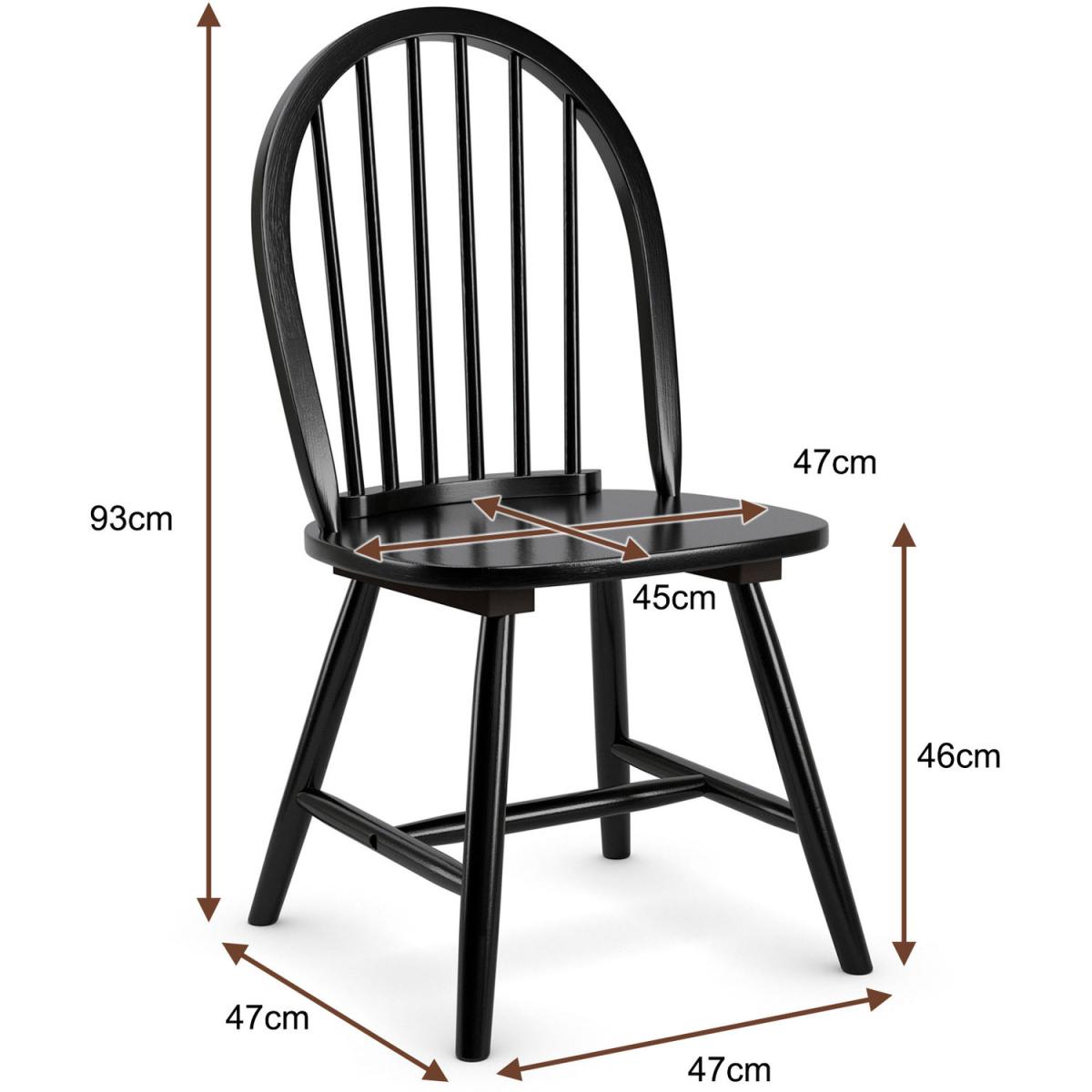 Set of 2 Windsor Dining Chairs - Black – image 2