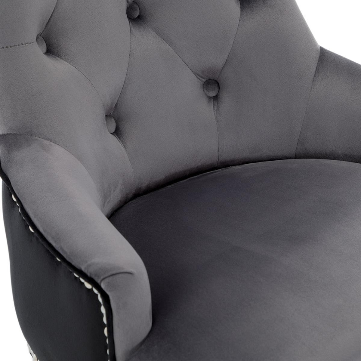 Faux Leather Knocker Back Dining Chair - Grey – image 3