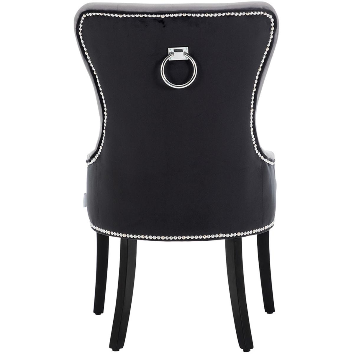 Faux Leather Knocker Back Dining Chair - Grey – image 6