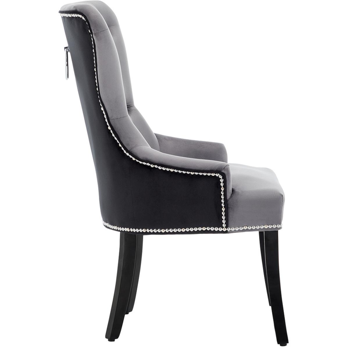 Faux Leather Knocker Back Dining Chair - Grey – image 7