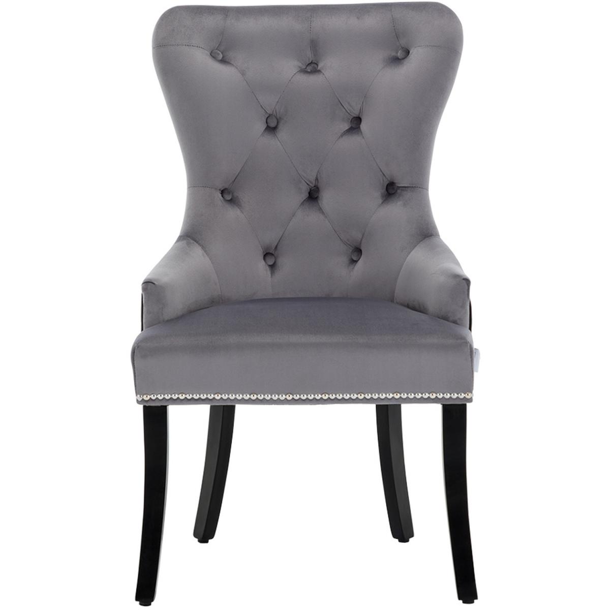 Faux Leather Knocker Back Dining Chair - Grey – image 8