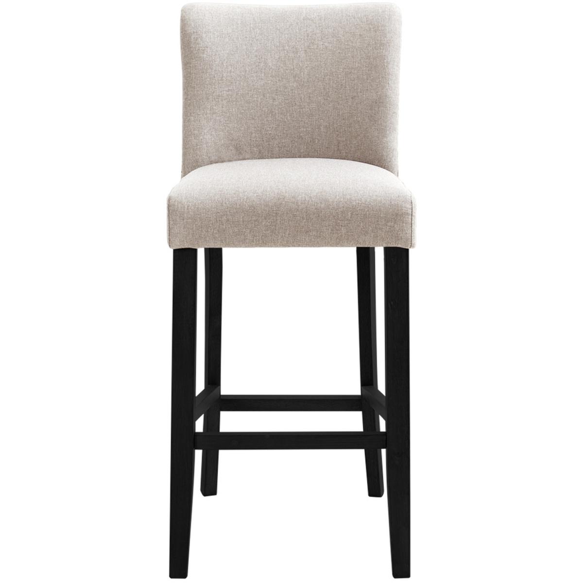 Set of 2 Linen High Leg Dining Chair Kitchen Bar Stool Soft Padded Seat - Dark Grey – image 14