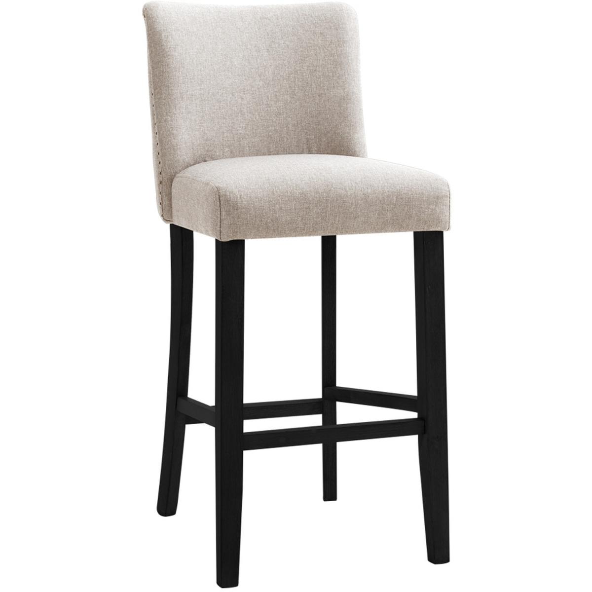 Set of 2 Linen High Leg Dining Chair Kitchen Bar Stool Soft Padded Seat - Dark Grey – image 16