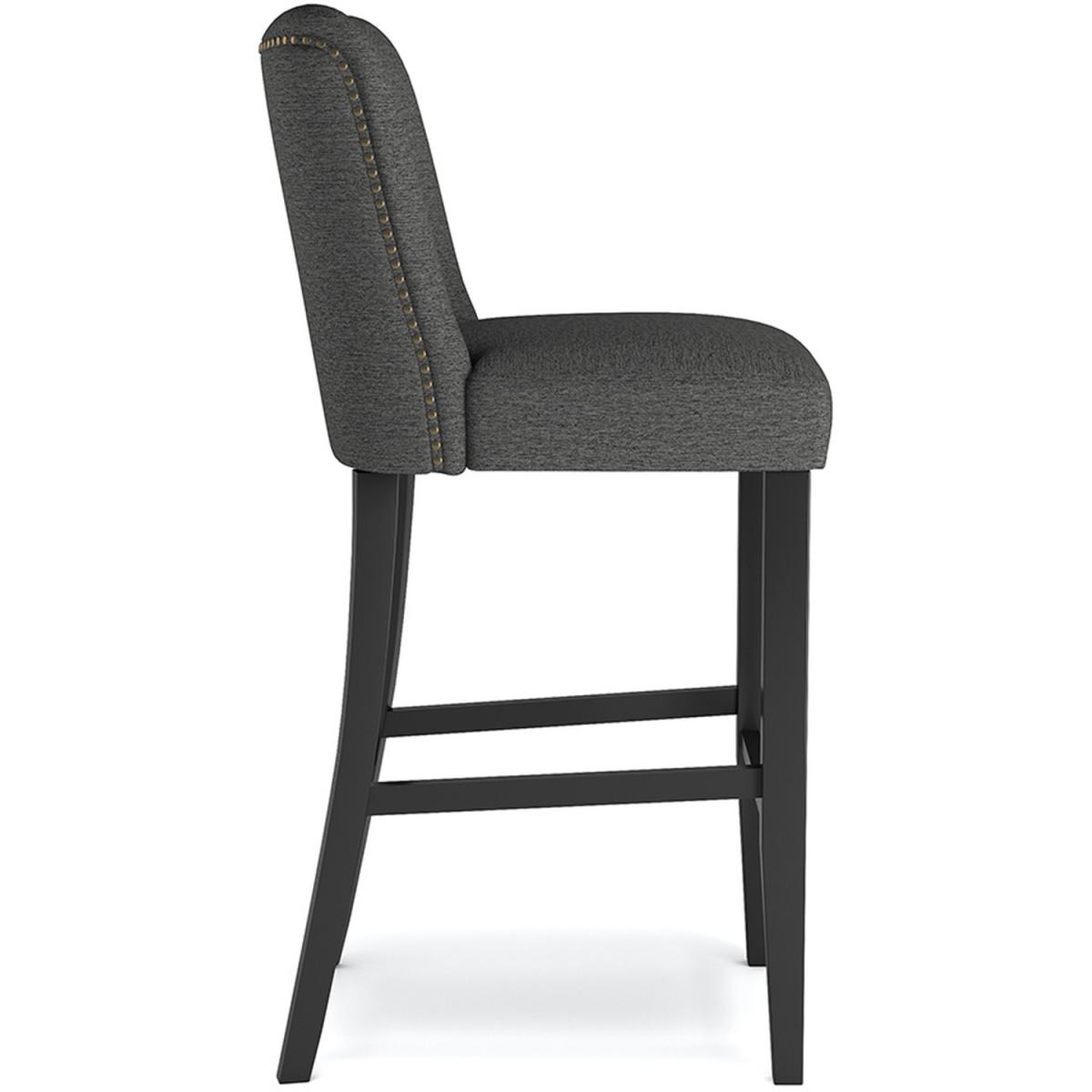 Set of 2 Linen High Leg Dining Chair Kitchen Bar Stool Soft Padded Seat - Dark Grey – image 19