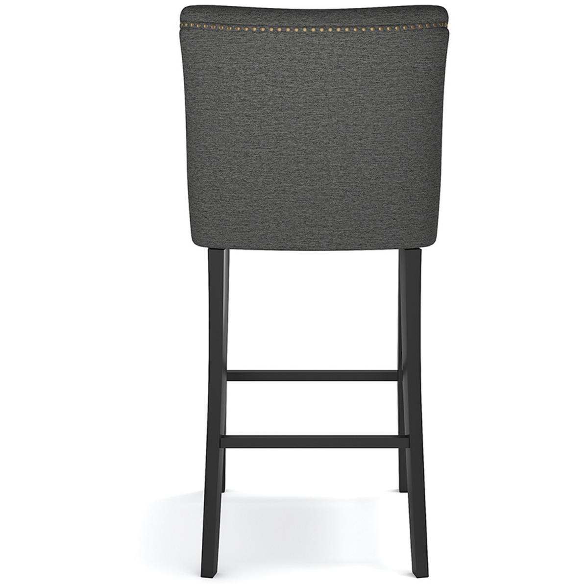Set of 2 Linen High Leg Dining Chair Kitchen Bar Stool Soft Padded Seat - Dark Grey – image 20