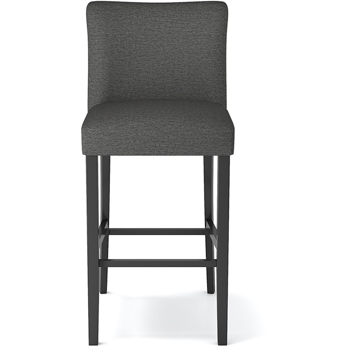 Set of 2 Linen High Leg Dining Chair Kitchen Bar Stool Soft Padded Seat - Dark Grey – image 21