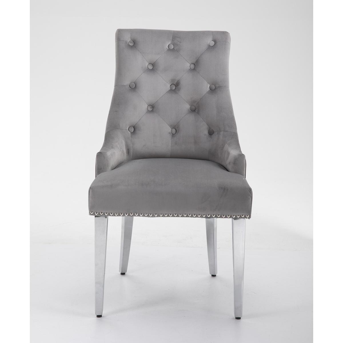 Cindy Velvet Chair - Silver Grey – image 2