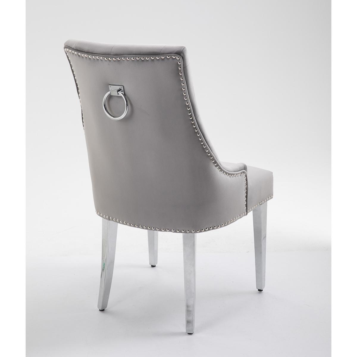 Cindy Velvet Chair - Silver Grey – image 3