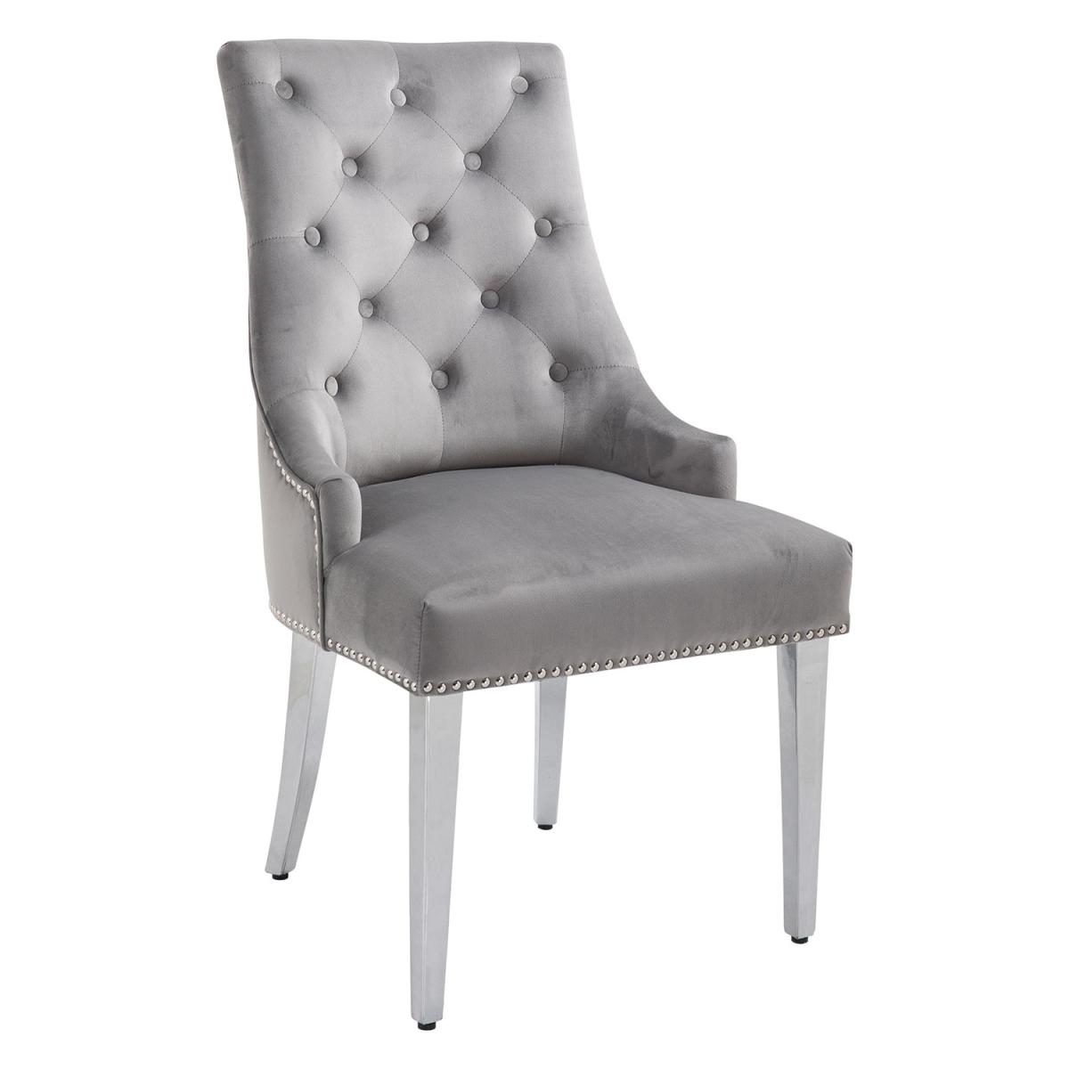 Cindy Velvet Chair - Silver Grey – image 4