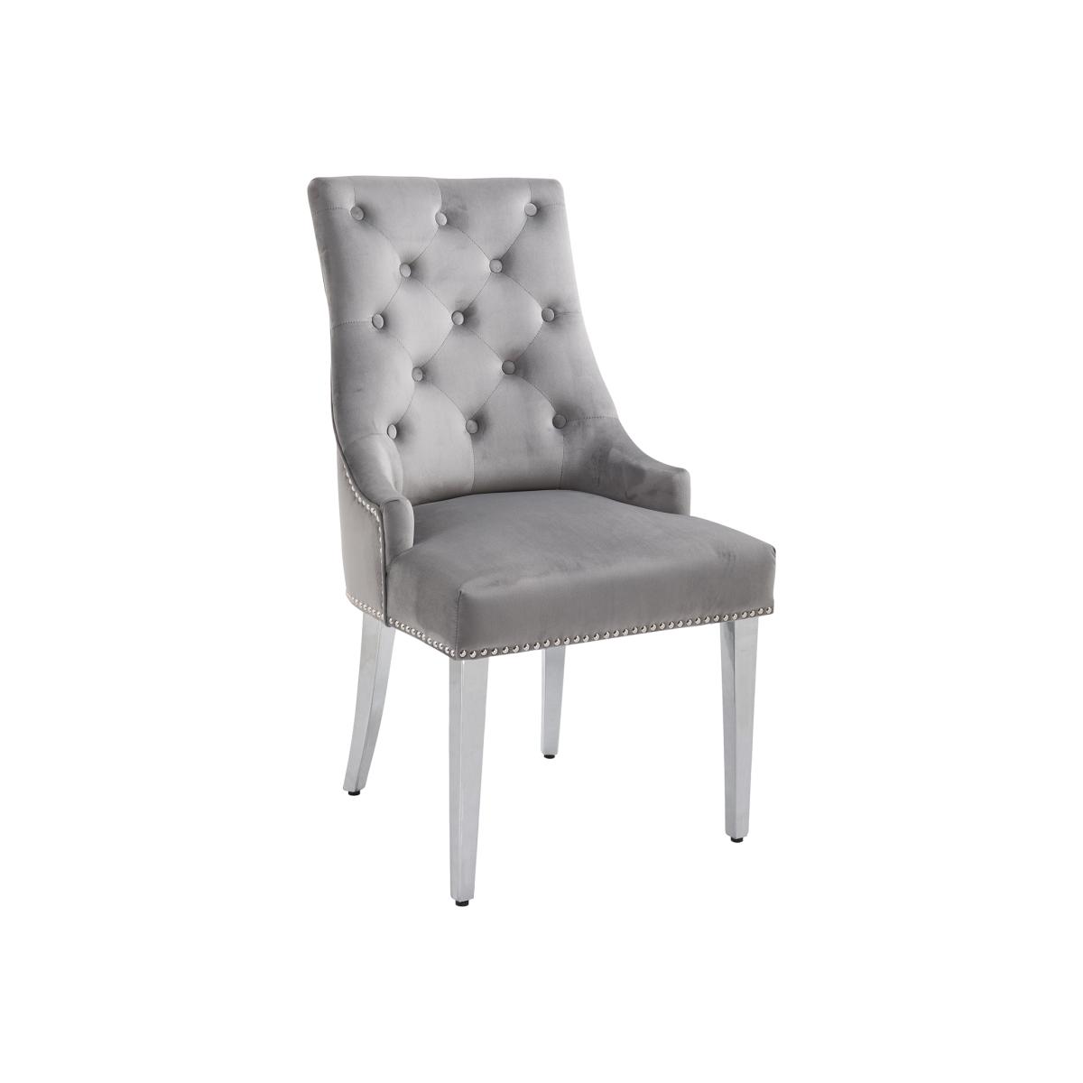 Cindy Velvet Chair - Silver Grey – image 1