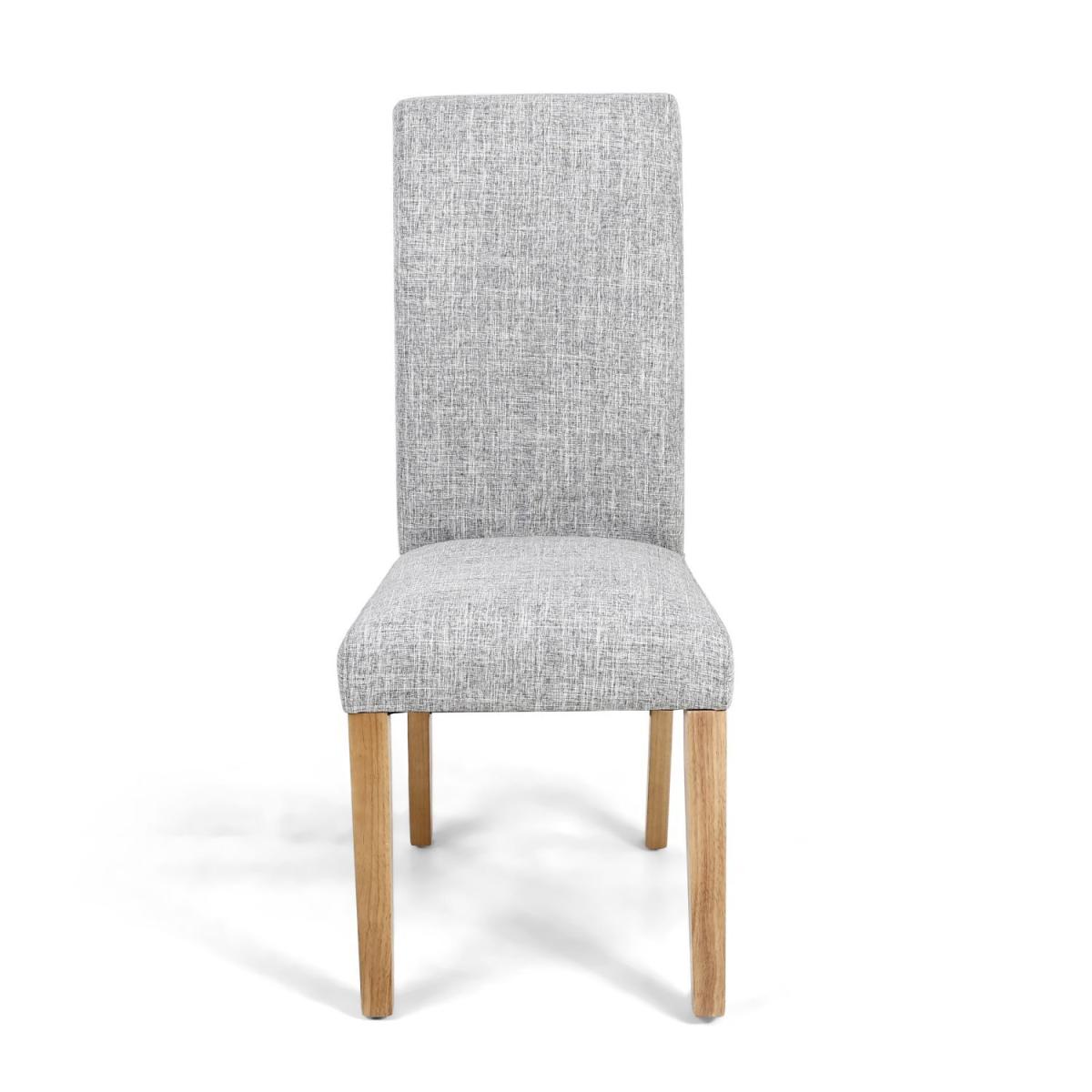 Pair Of Karta Scroll Back Flax Effect Grey Weave Dining Chair – image 5