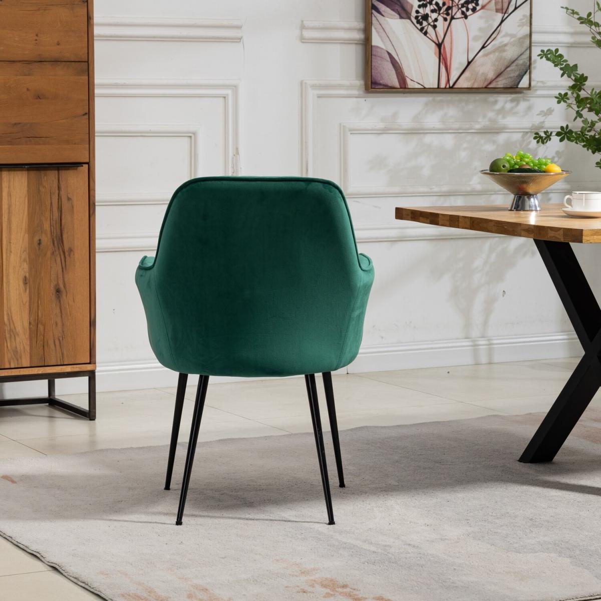 Set of 2 Carrara Velvet Dining Chairs - Green – image 6