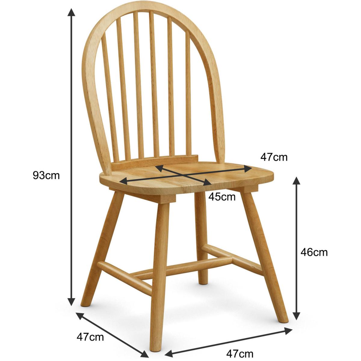 Costway 2 Pcs Wooden Dining Chairs-Natural - Natural – image 3
