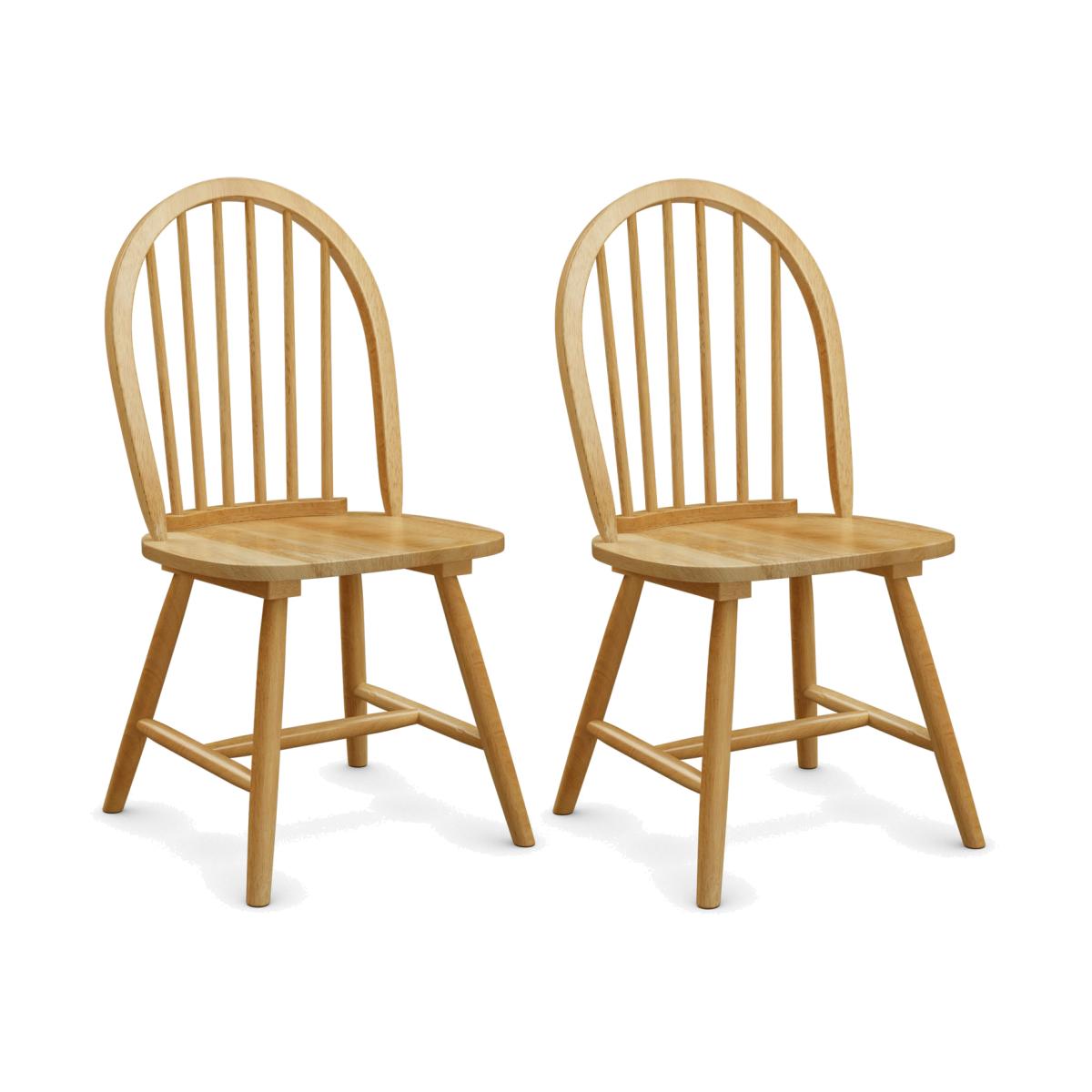 Costway 2 Pcs Wooden Dining Chairs-Natural - Natural – image 1