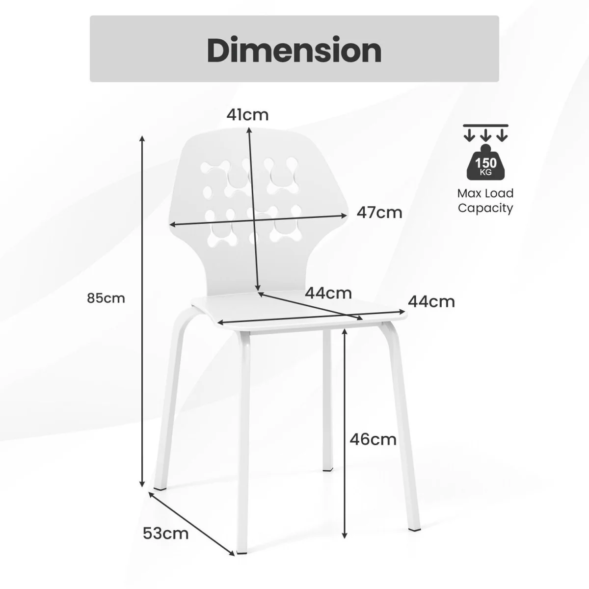 Metal Armless Dining Chairs Set of 4 – image 3