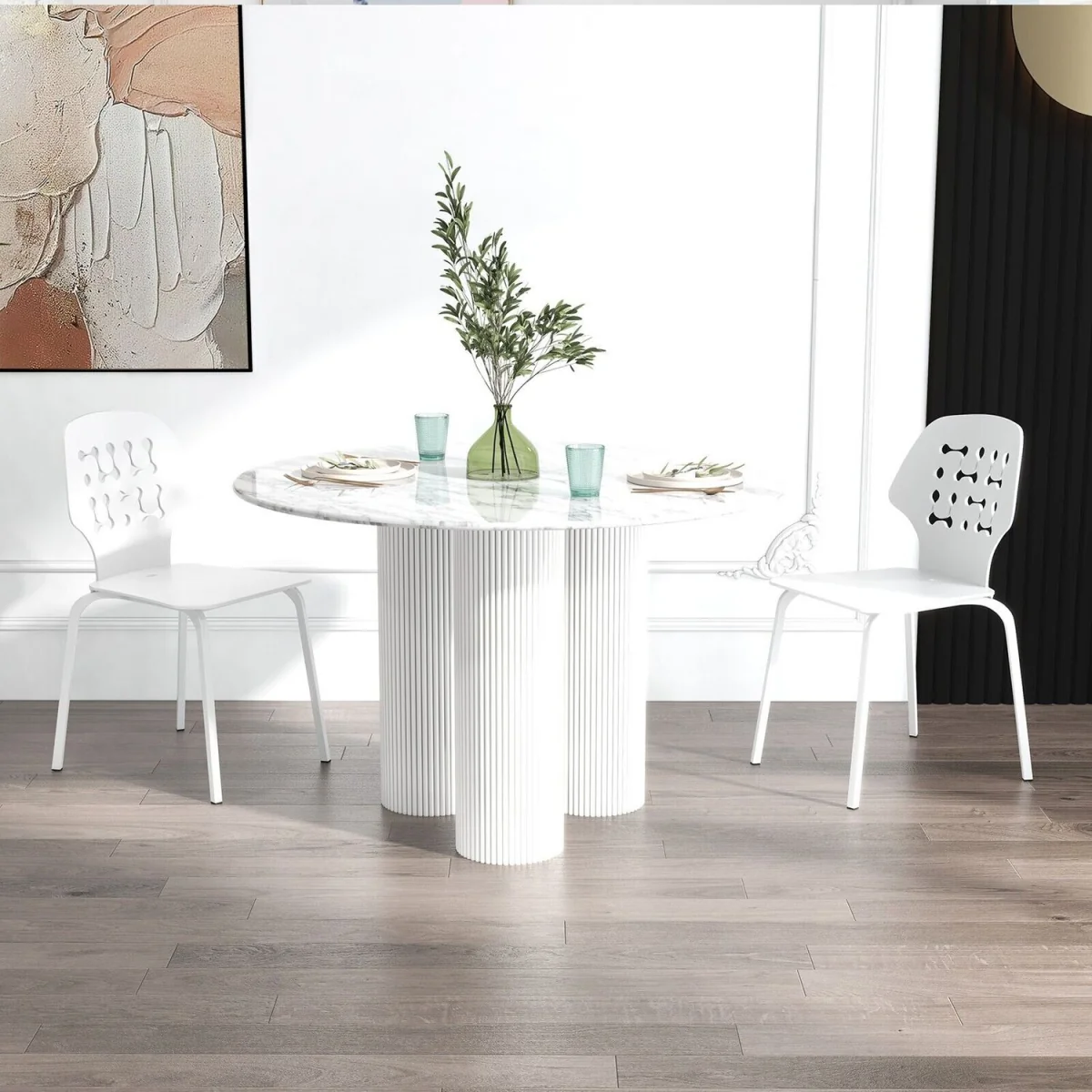 Metal Armless Dining Chairs Set of 4 – image 5