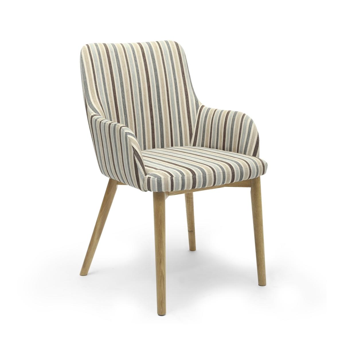 Pair Of Sidcup Dining Chairs - Blue Striped – image 2