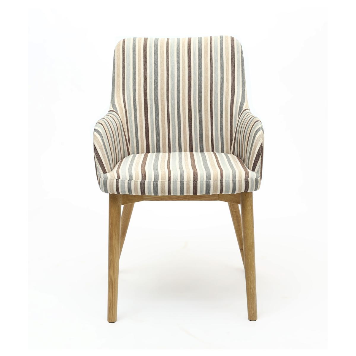 Pair Of Sidcup Dining Chairs - Blue Striped – image 3
