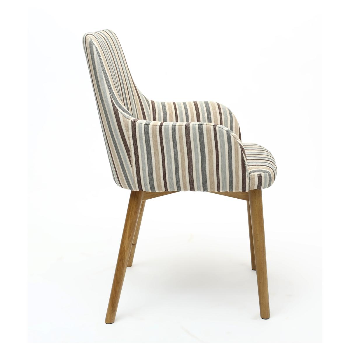 Pair Of Sidcup Dining Chairs - Blue Striped – image 4