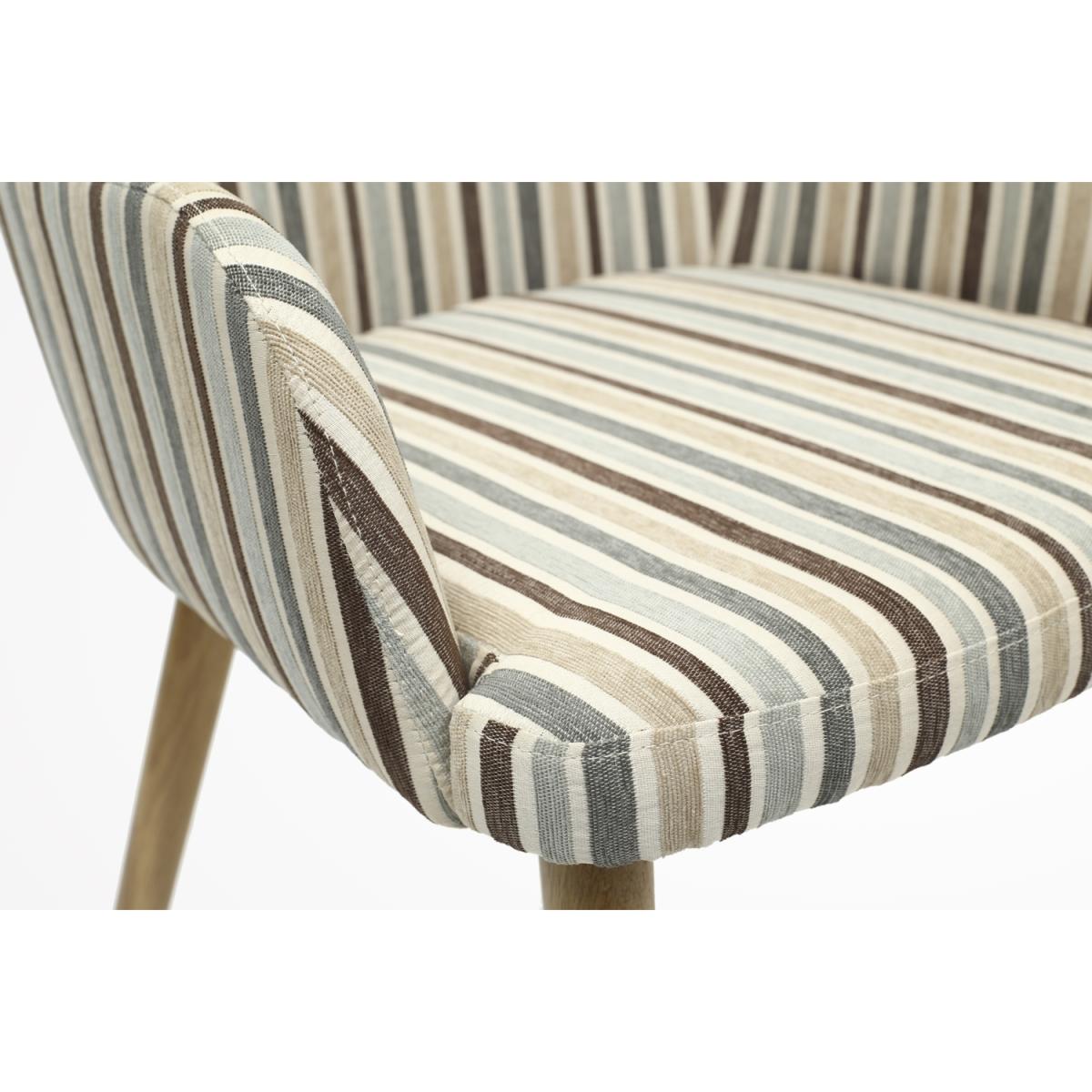 Pair Of Sidcup Dining Chairs - Blue Striped – image 5