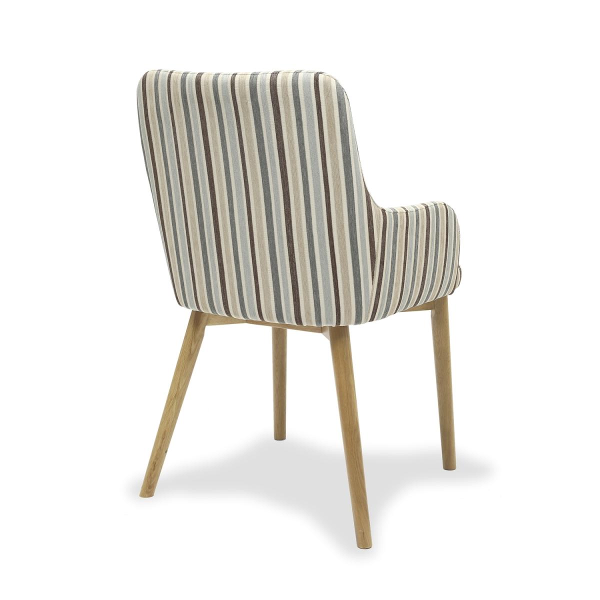 Pair Of Sidcup Dining Chairs - Blue Striped – image 6
