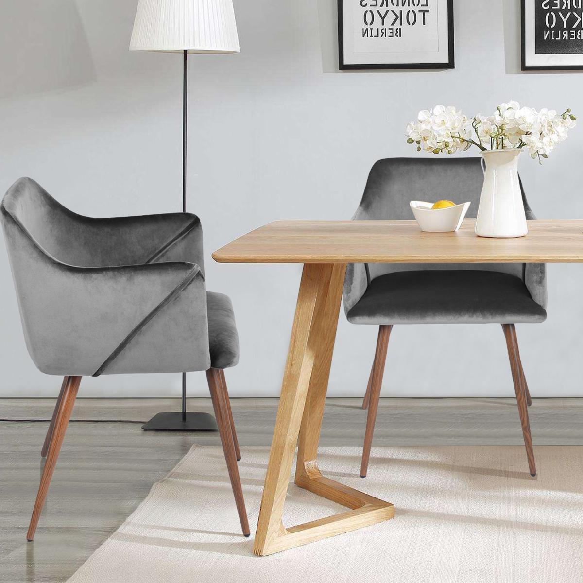 Aldridge Set of 2 Dining Chairs With Armrests - Grey – image 3