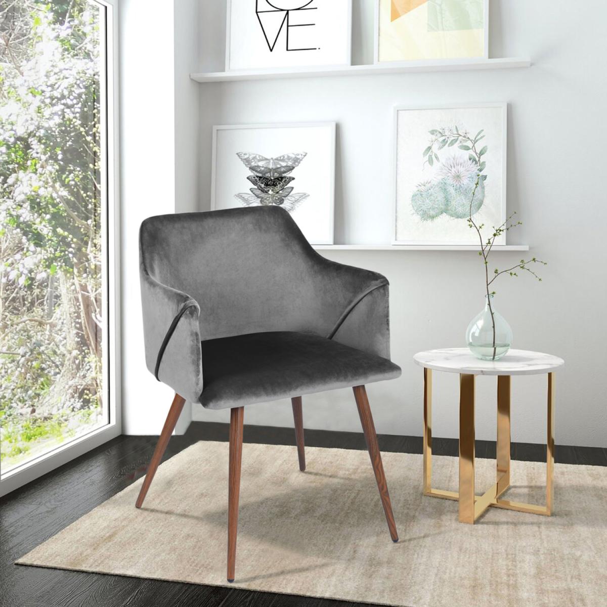 Aldridge Set of 2 Dining Chairs With Armrests - Grey – image 4