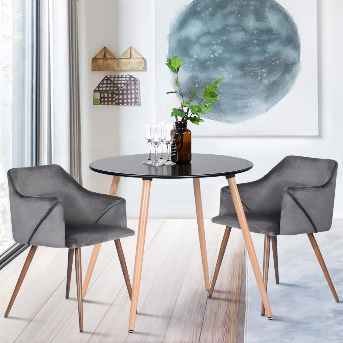 Aldridge Set of 2 Dining Chairs With Armrests - Grey – image 6