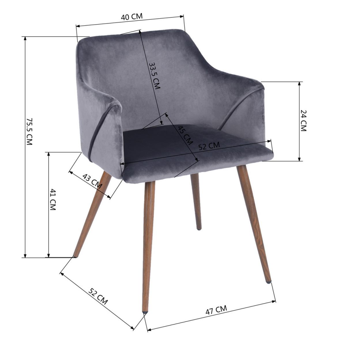 Aldridge Set of 2 Dining Chairs With Armrests - Grey – image 7