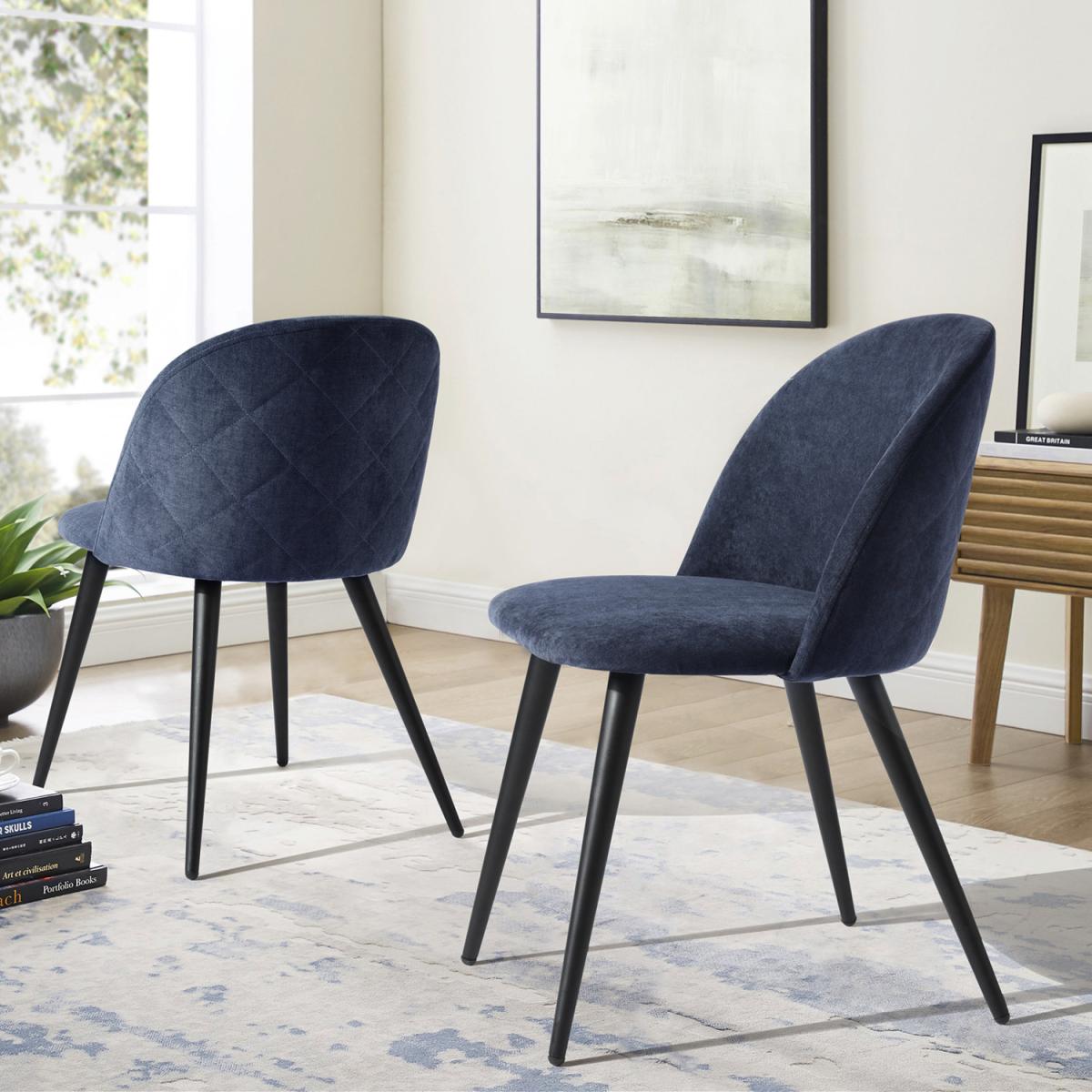 Set of 2 Dining Chairs With Round Backs Zomba Terry Fabric - Green – image 11