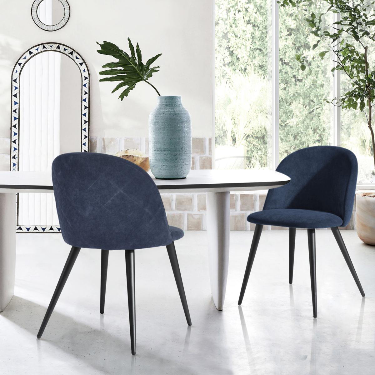 Set of 2 Dining Chairs With Round Backs Zomba Terry Fabric - Green – image 15