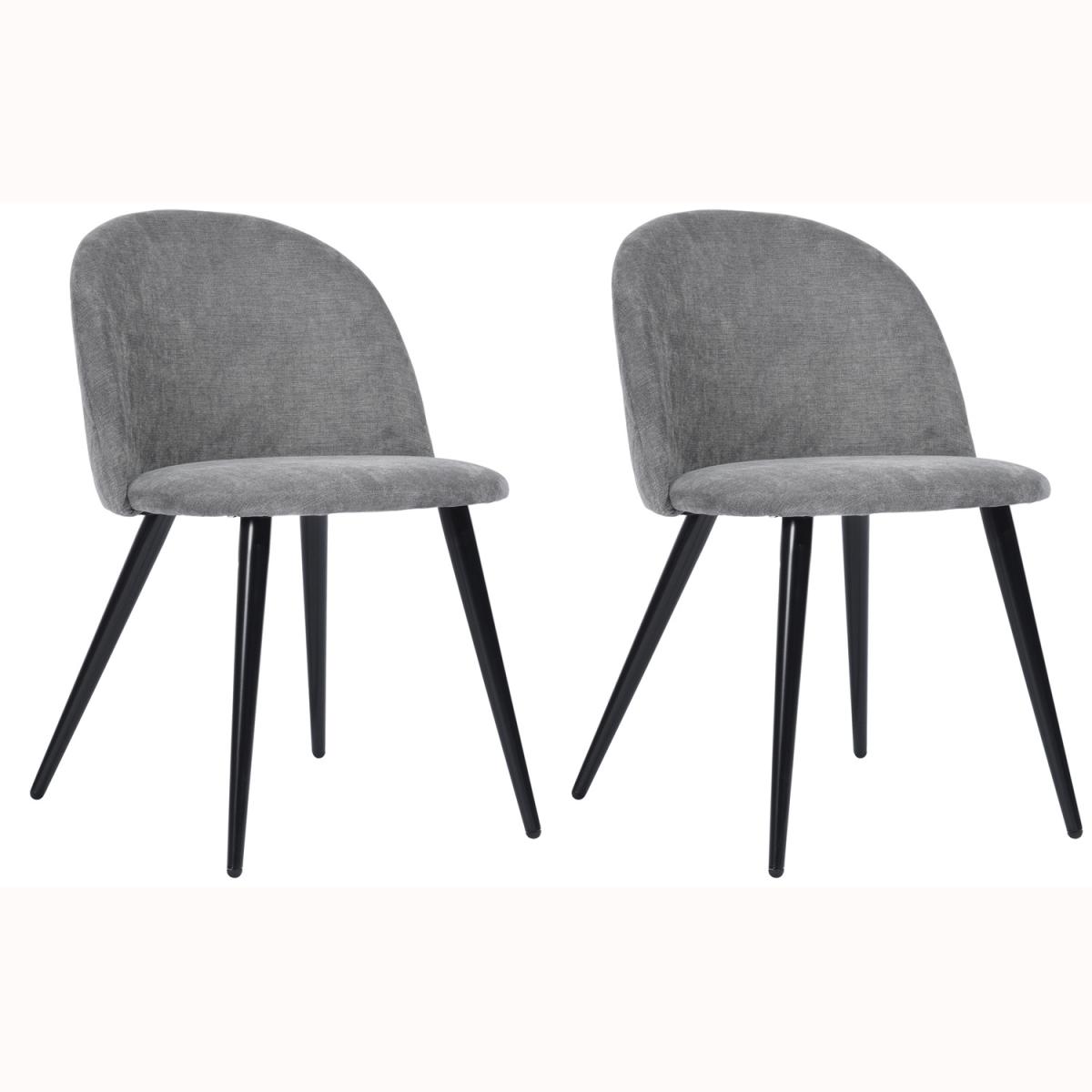 Set of 2 Dining Chairs With Round Backs Zomba Terry Fabric - Green – image 19