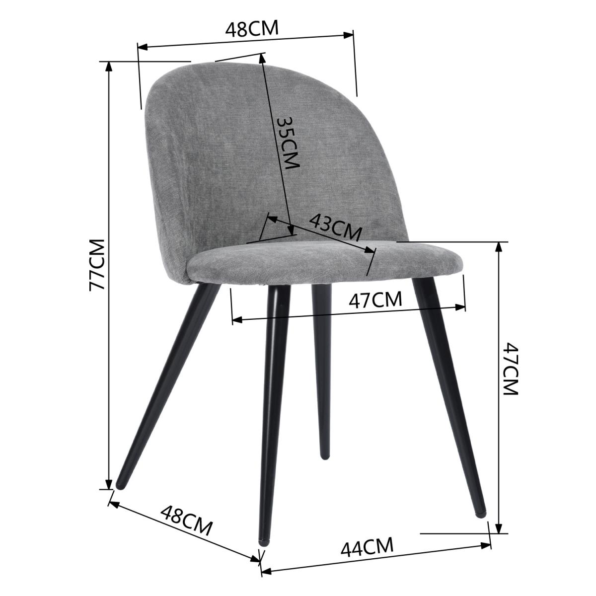 Set of 2 Dining Chairs With Round Backs Zomba Terry Fabric - Green – image 20