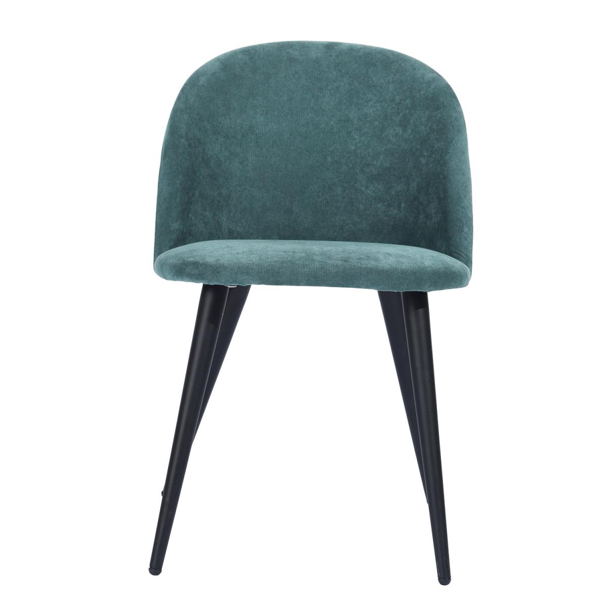 Set of 2 Dining Chairs With Round Backs Zomba Terry Fabric - Green – image 6