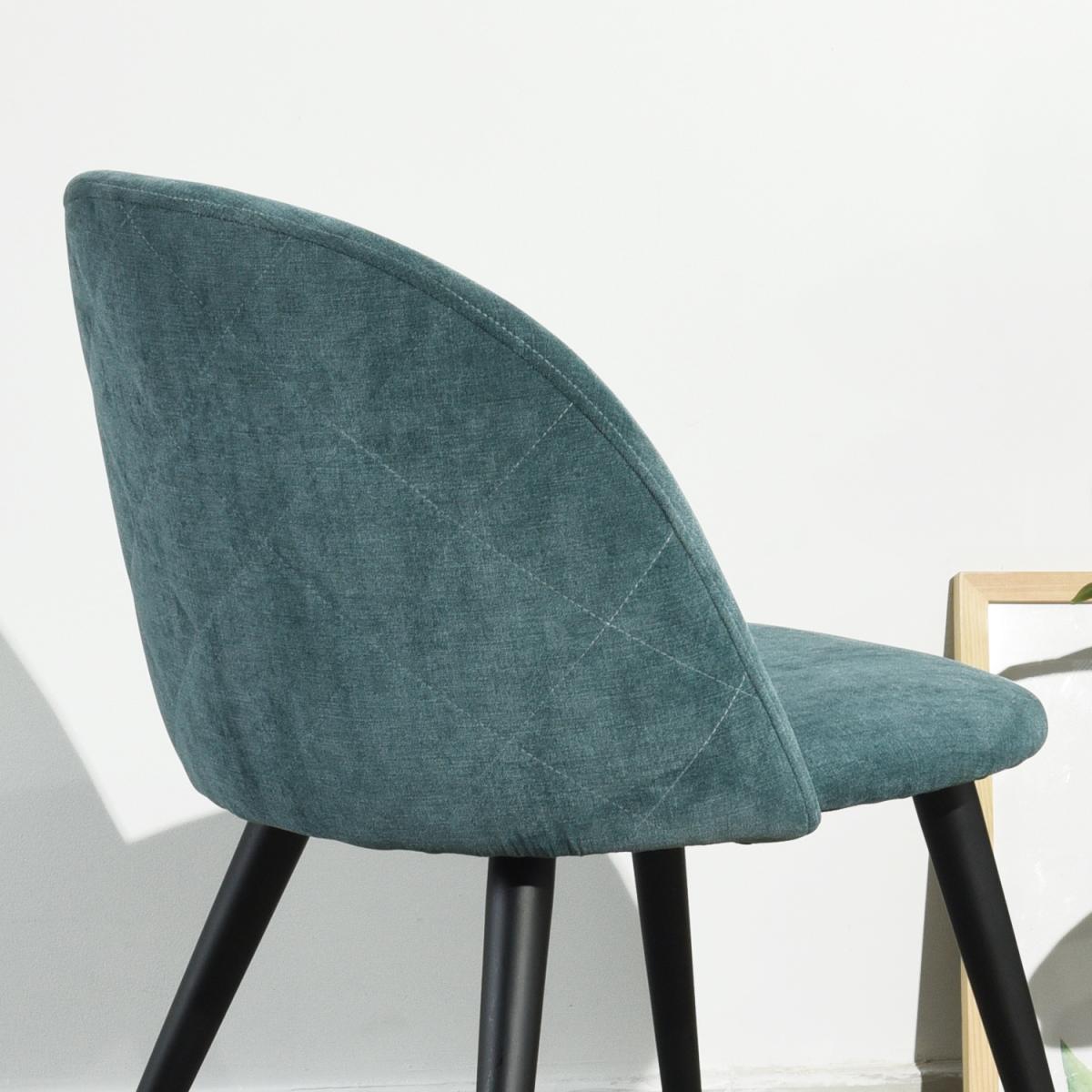 Set of 2 Dining Chairs With Round Backs Zomba Terry Fabric - Green – image 7