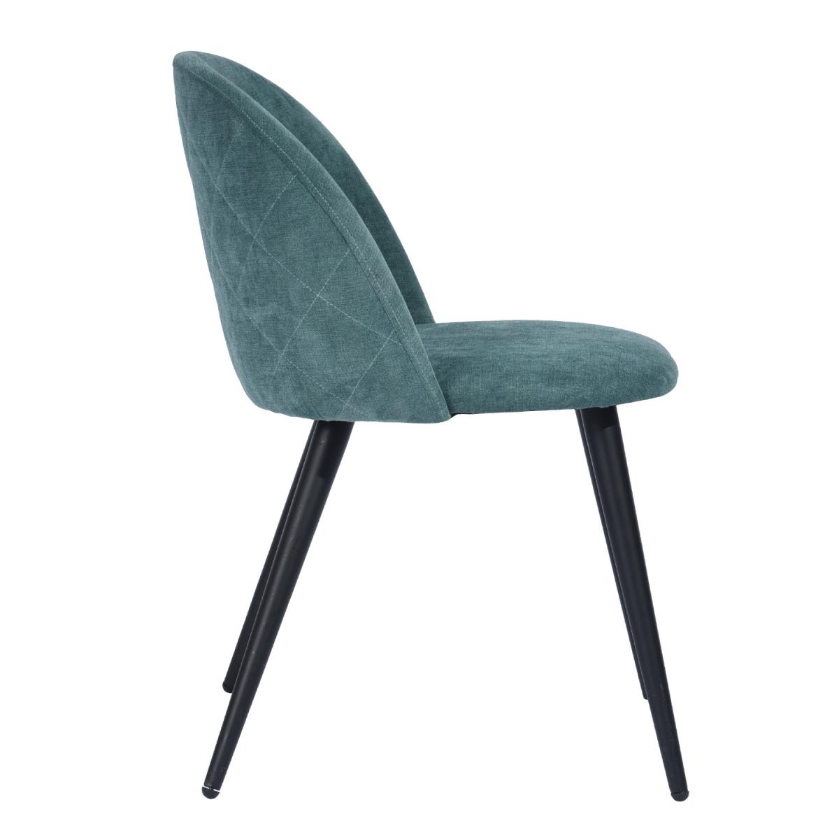 Set of 2 Dining Chairs With Round Backs Zomba Terry Fabric - Green – image 9