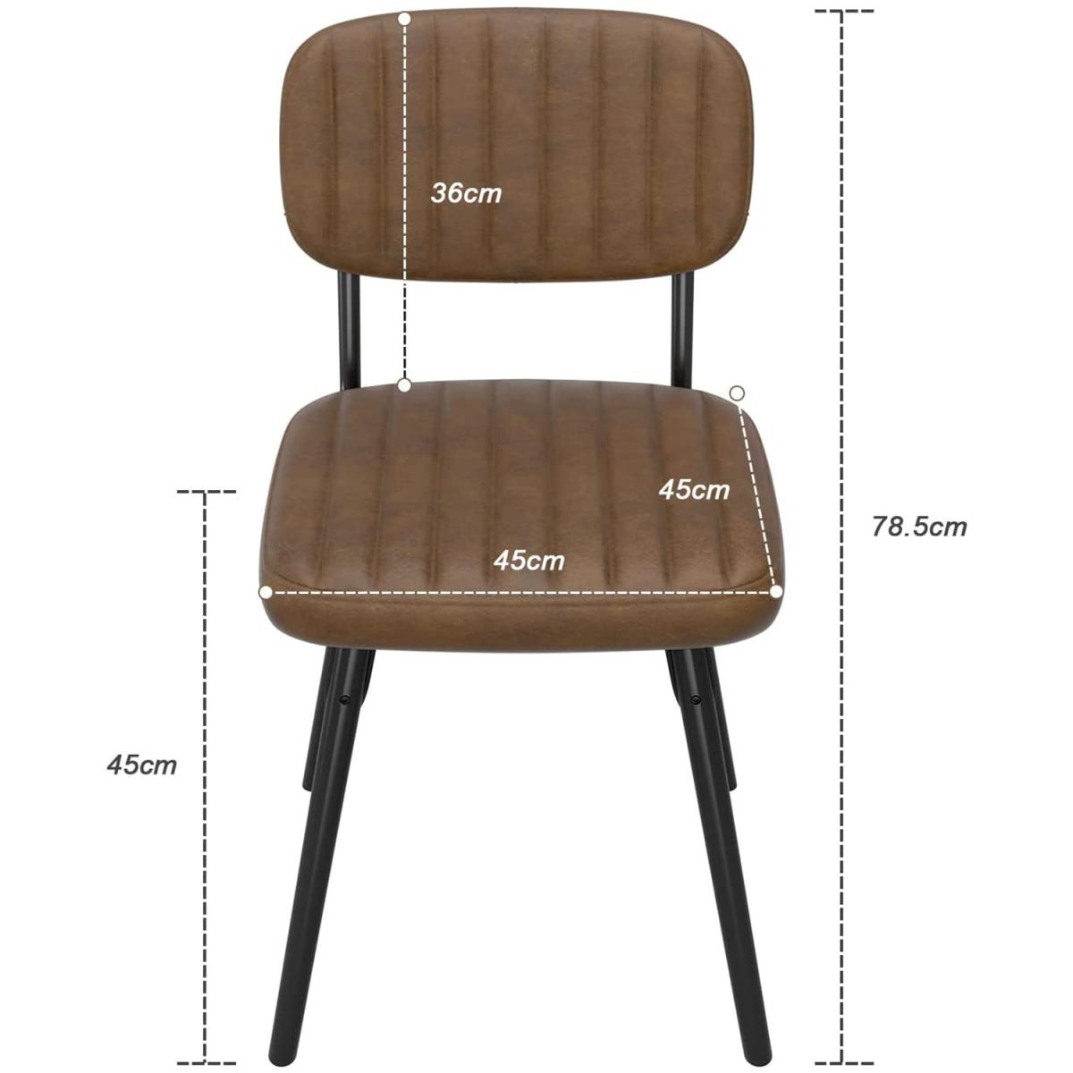 Dripex Dining Chair with PU Cushion Seat Back - Brown – image 3