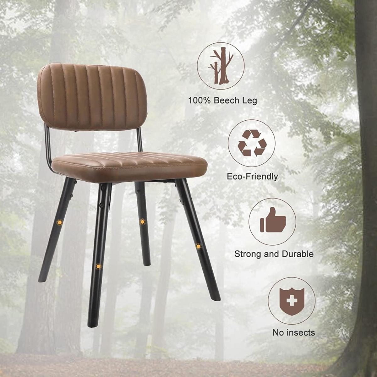 Dripex Dining Chair with PU Cushion Seat Back - Brown – image 6