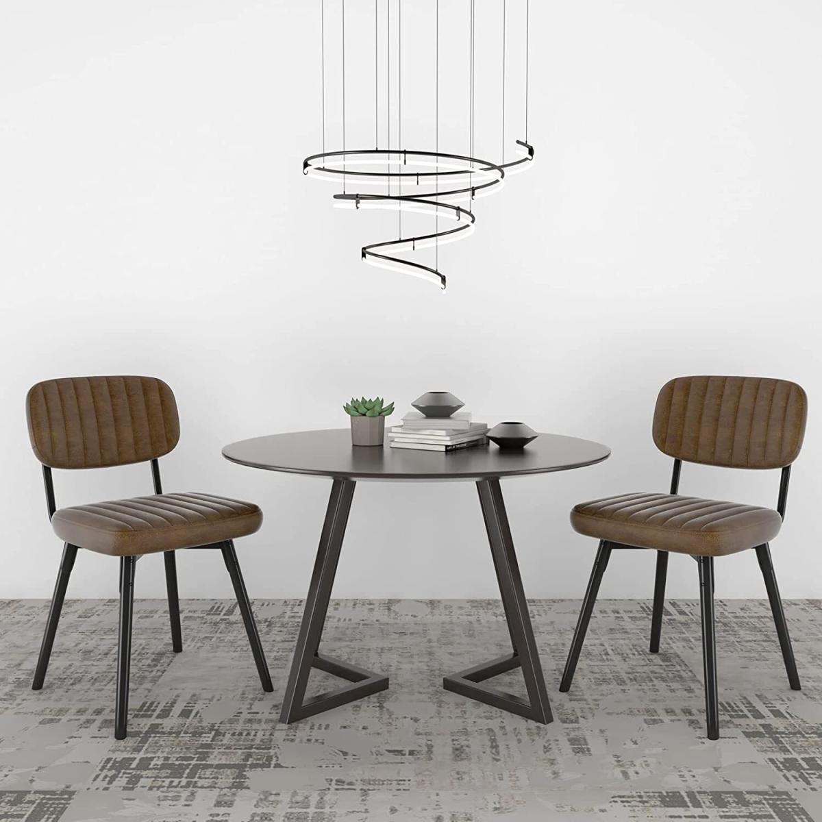 Dripex Dining Chair with PU Cushion Seat Back - Brown – image 7