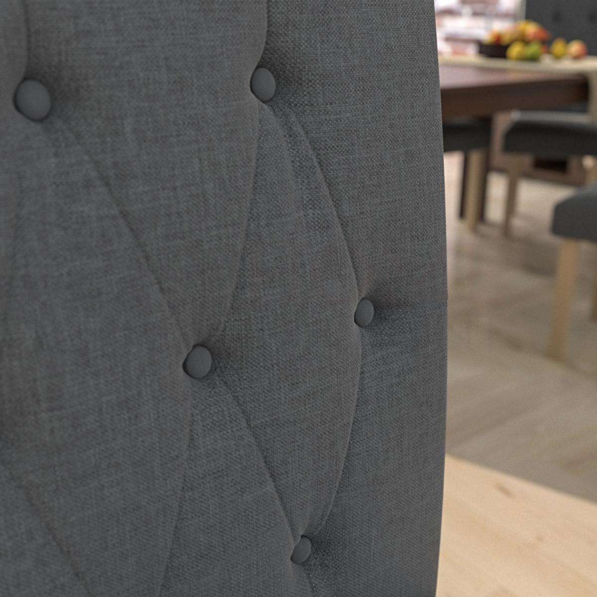 Horton Set of 2 Fabric Dining Chair - Grey and Oak – image 2