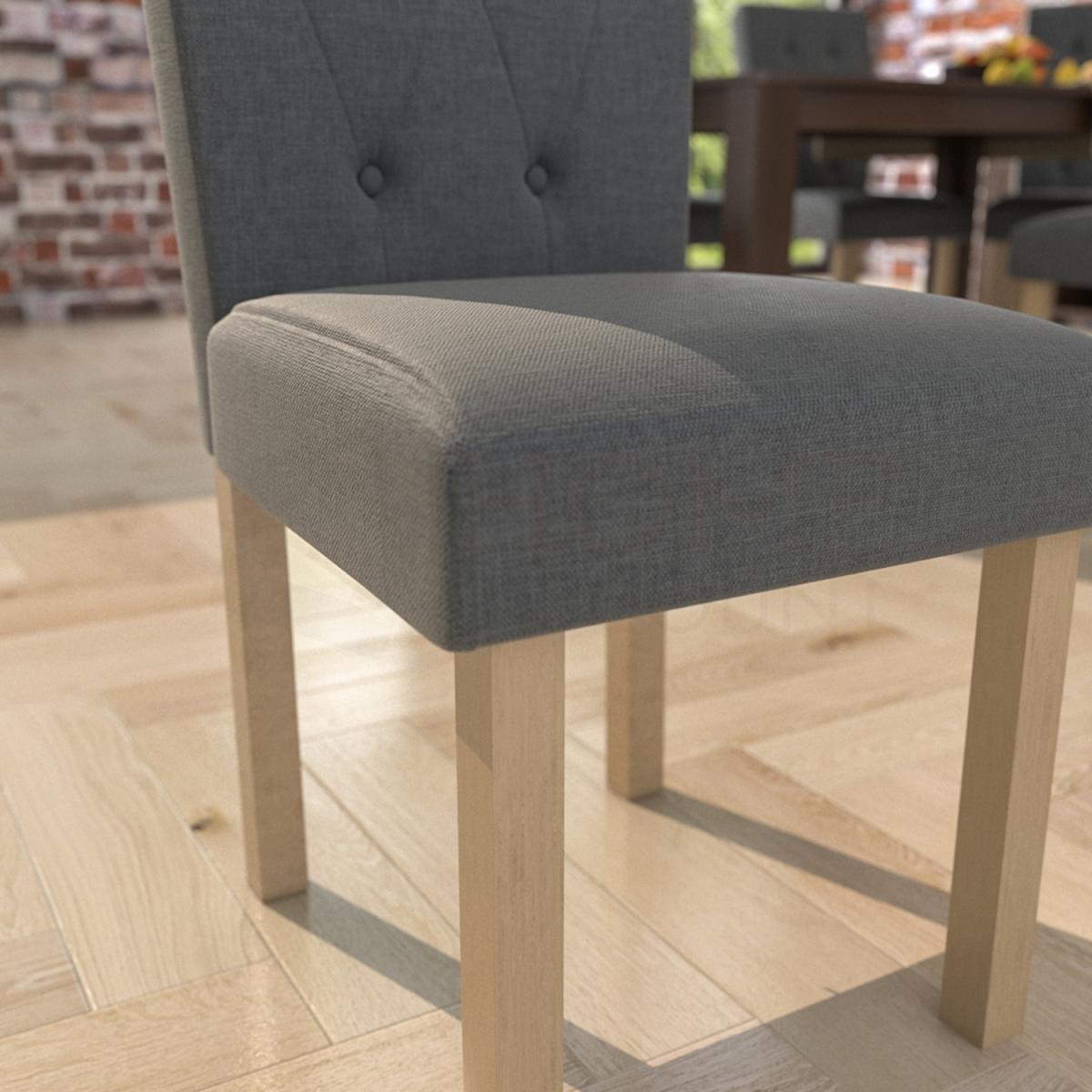 Horton Set of 2 Fabric Dining Chair - Grey and Oak – image 3